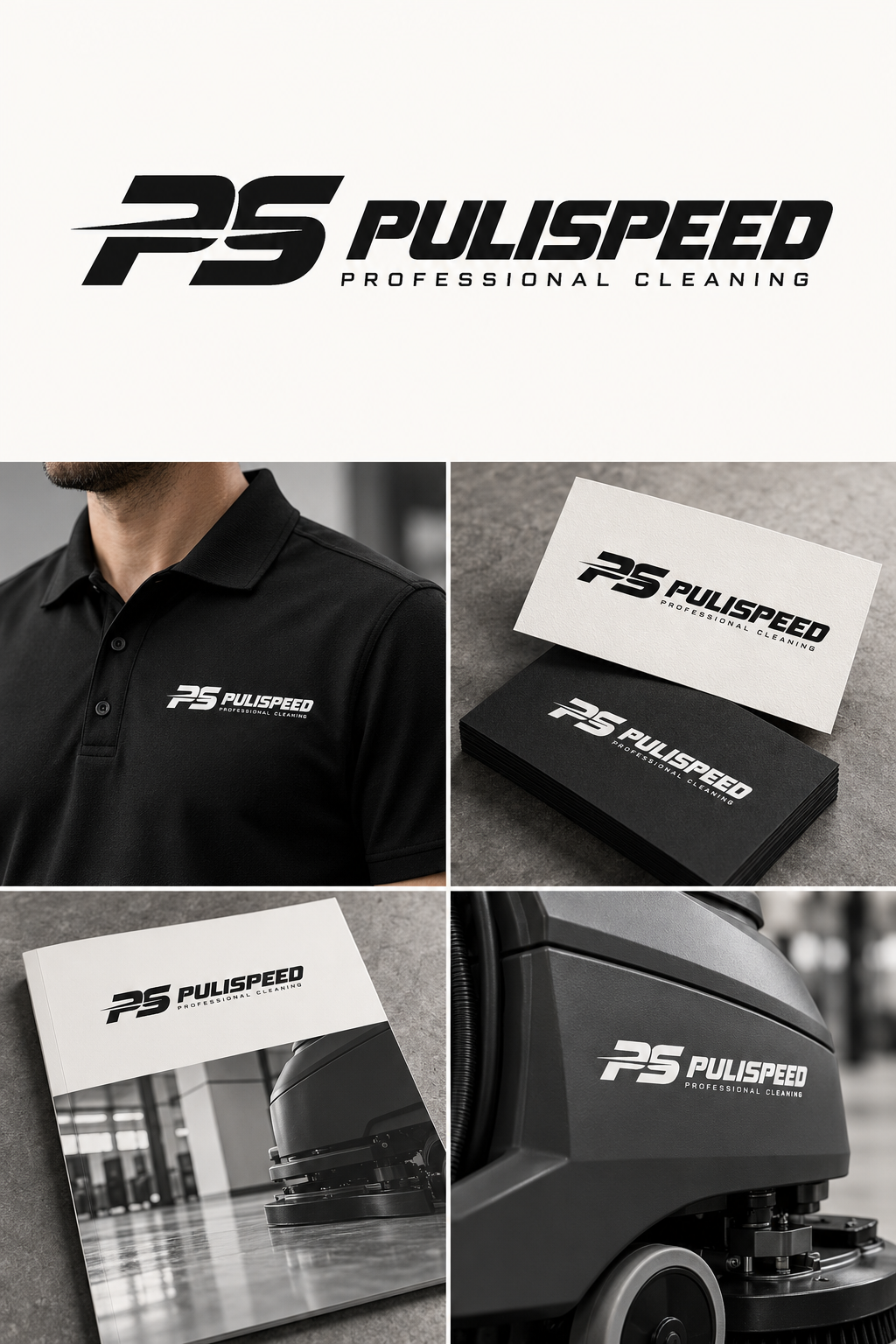 Identità PS PULISPEED applicata a catalogo, polo e macchina